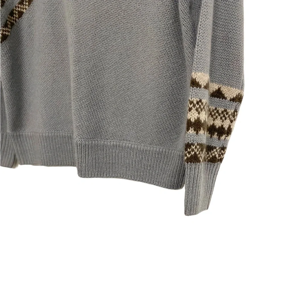 Skull Cashmere Lilian V-Neck Alpaca Wool Fair Isle Print Sweater Sz M - Picture 9 of 16